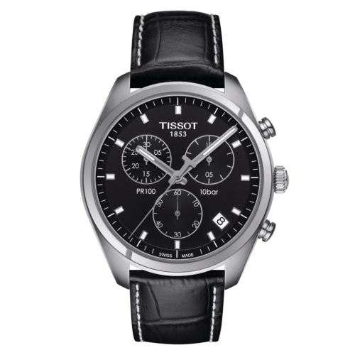 Tissot PR 100 Chronograph Quartz 41 Stainless Steel / Black / Strap